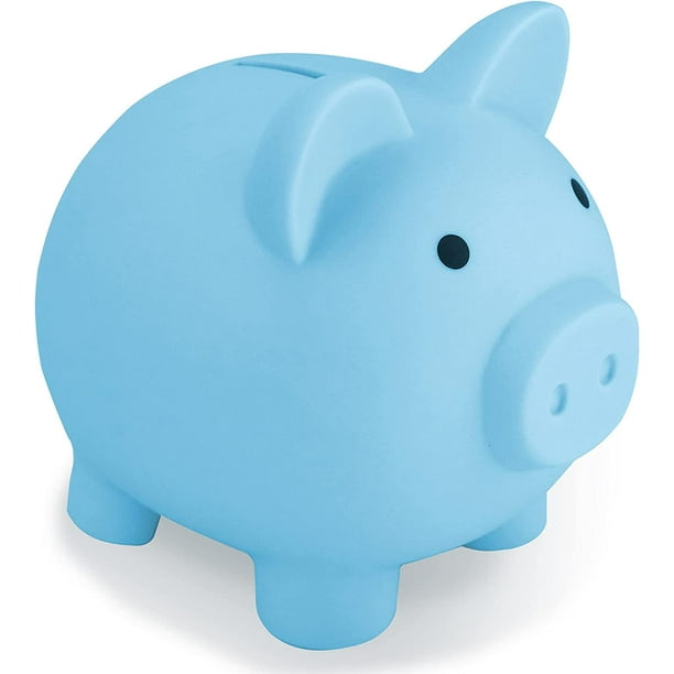 JiaUfmi 1 hucha de plástico para adultos hucha de cerdo caja de dinero de  plástico para niños niñas y niños grande azul – Yaxa Store