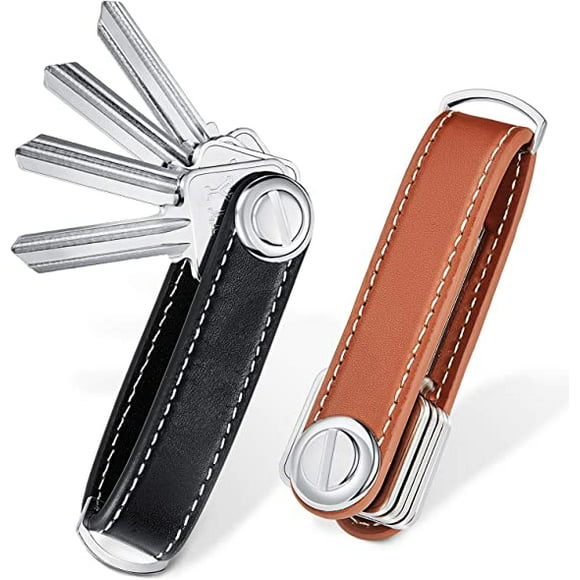 2 conjuntos de llave de cuero organizador compact key holder pocket pocket key suportador de hasta 1 oso de fresa producto electrónico