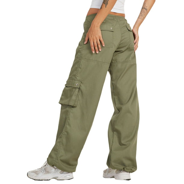  Pantalones caqui de moda para mujer, color sólido