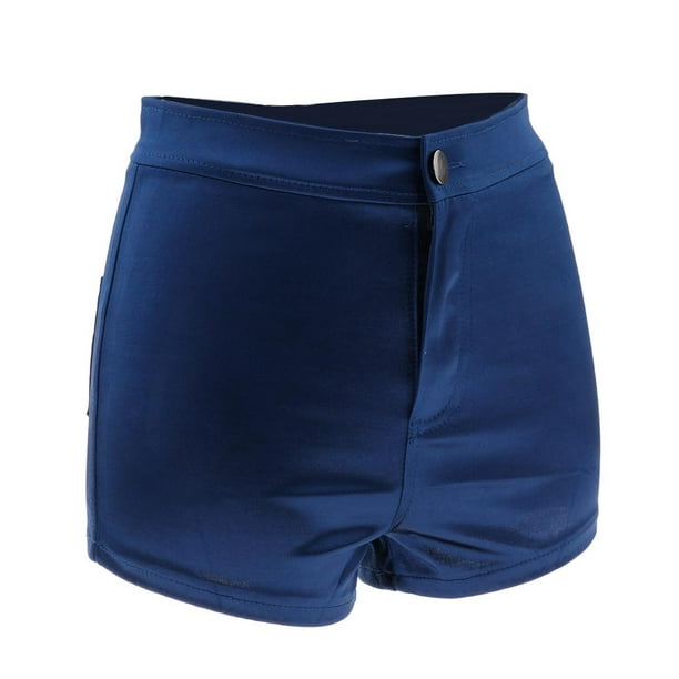 Pantalones cortos con botones elásticos casuales para mujer Pantalones  cortos de playa Bolsillos - S / M / L Azul m Yuyangstore Pantalones cortos  de cintura alta para mujeres