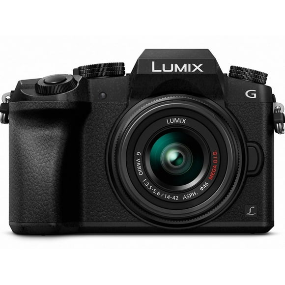 cámara panasonic lumix g7 con lente intercambiable 4k ultra hd negra dslm restaurada con lente de 1442 mm reacondicionada panasonic dmcg7kk