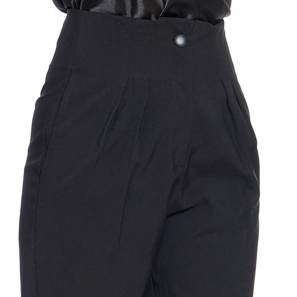 Pantalón de mujer con cinturilla y con pinzas Negro
