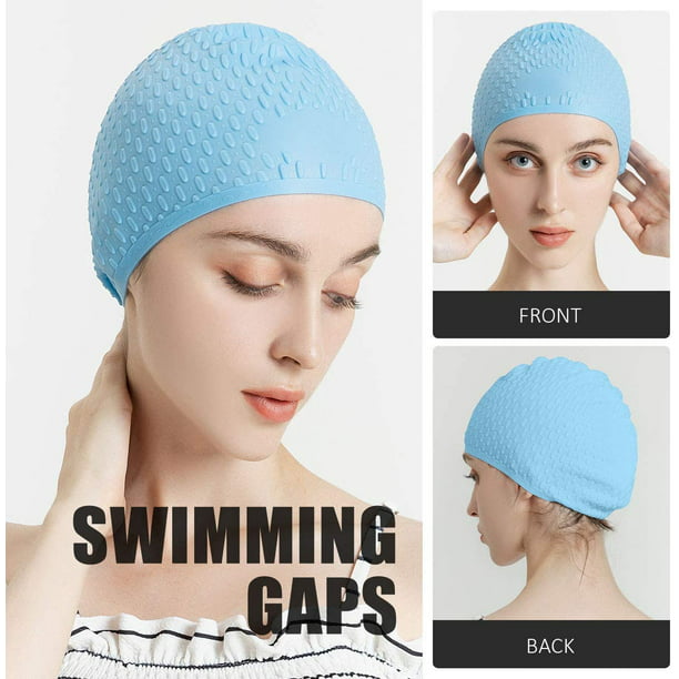 Gorros de natación para mujer, gorros de baño para proteger la salud del  cabello con forma