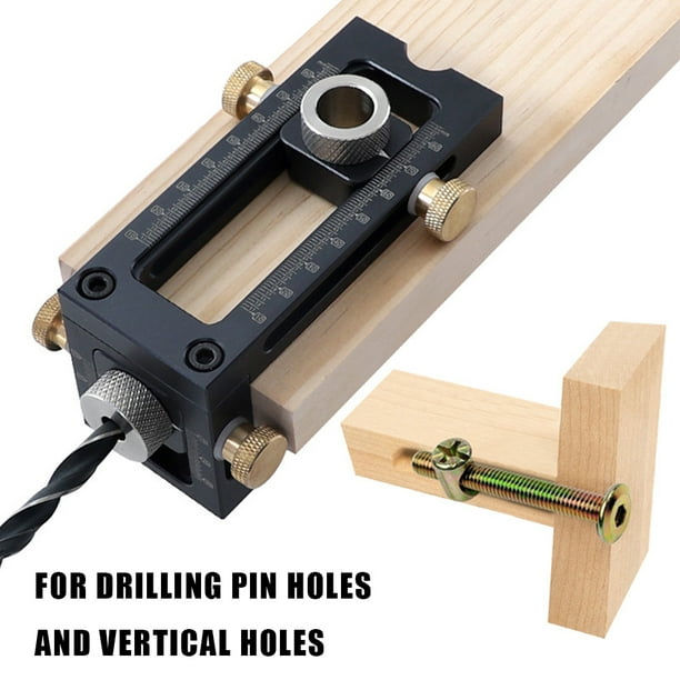 Kit de guía de taladro de clavija transversal 2 en 1 para carpintería,  perforador, localizador de agujero de bolsillo (juego A)