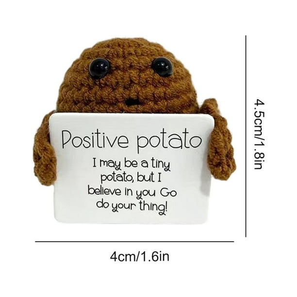 Muñeca de patata positiva Muñeca de patata de punto cosida a mano con  tarjeta positiva Hugtrwg Para estrenar