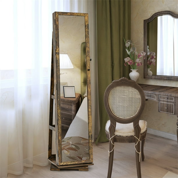 Espejo Joyero XXL, con 2 funciones en 1, es espejo y armario joyero, ideal  para baño y dormitorio
