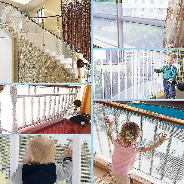 Red protectora de seguridad para niños duradera Valla de protección de  barandilla multipropósito Malla fina para balcón, Negro