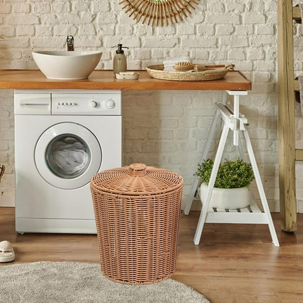 Decoración del hogar con cesta de lavandería
