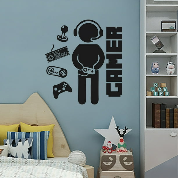  Decoración de la sala de juegos Gamer pegatinas de pared para  decoración de la habitación de los niños con decoración de la habitación de  juegos para la decoración de la pared