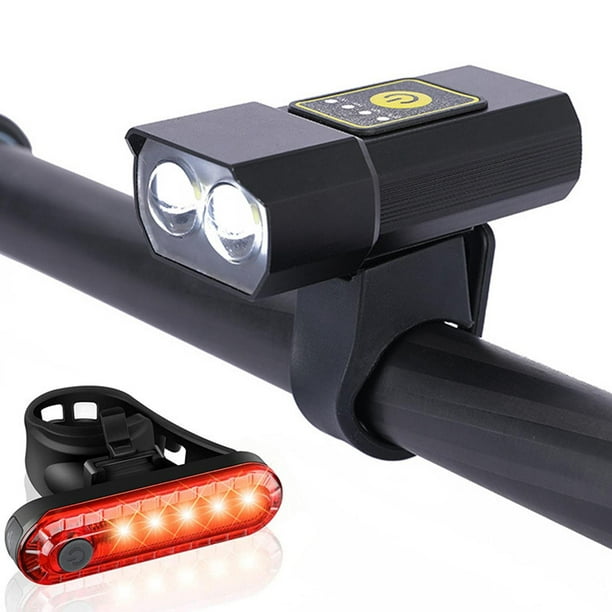 Bicicleta luz delantera USB recargable lámpara de cabeza linterna
