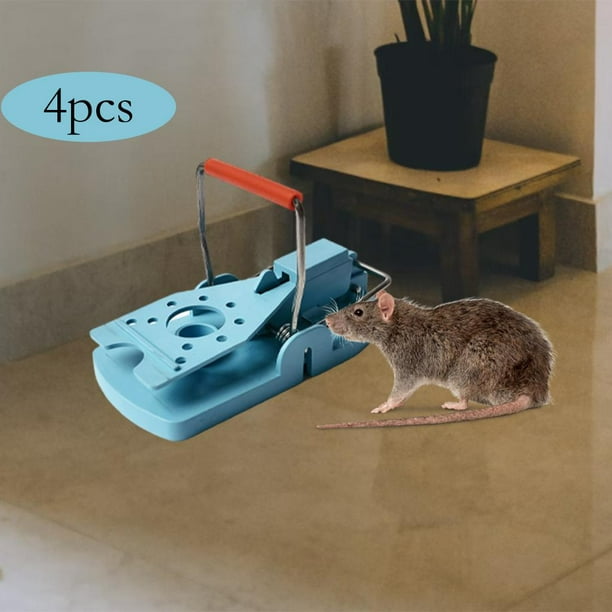 Trampa para ratones profesional de 4 paquetes para roedores de todos los  tamaños, trampa para ratones de captura rápida y efectiva para matar  instantáneamente en interiores y exteriores, seguridad higiénica F
