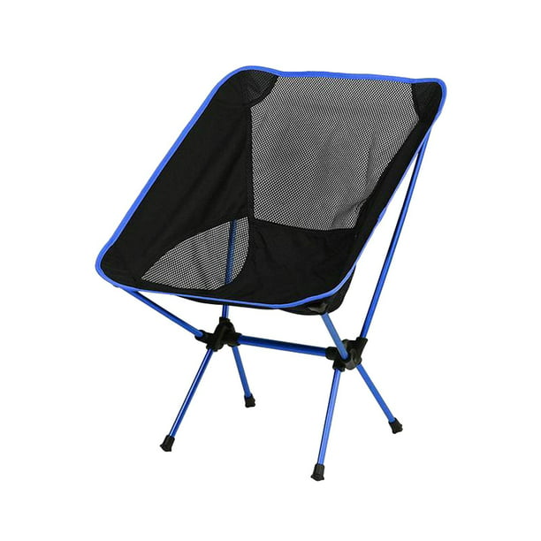 Silla plegable compacta Silla de aluminio portátil ligera para acampar  Senderismo Pesca Azul Cola Asiento plegable portátil
