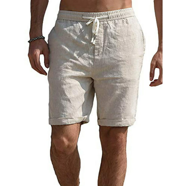 informal Velas Saturar CVLIFE Pantalones cortos de lino casuales para hombre Pantalones capri de  playa de verano Pantalones CVLIFE Casual, suelto | Bodega Aurrera en línea