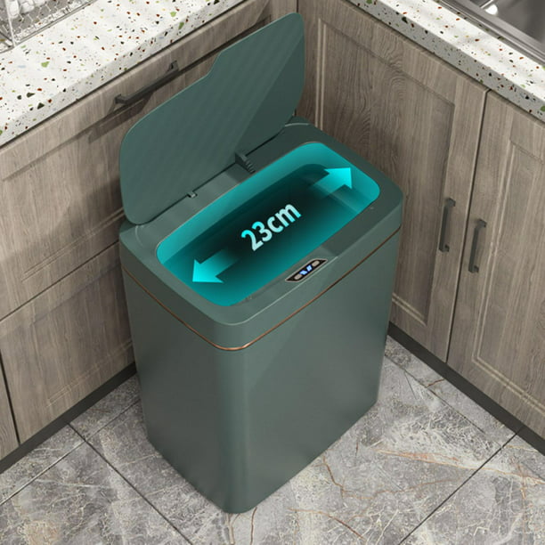 Cubo de basura inteligente, cubo de basura Cubo de basura automático Cubo  de basura sin contacto Cubos de basura Papelera para oficina Cocina Baño ,  18L verde Macarena Bote de basura inteligente