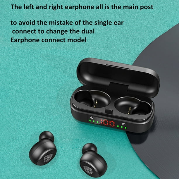 Audífono Bluetooth In Ear con Cancelación de Ruido y Estuche de Carga Negro