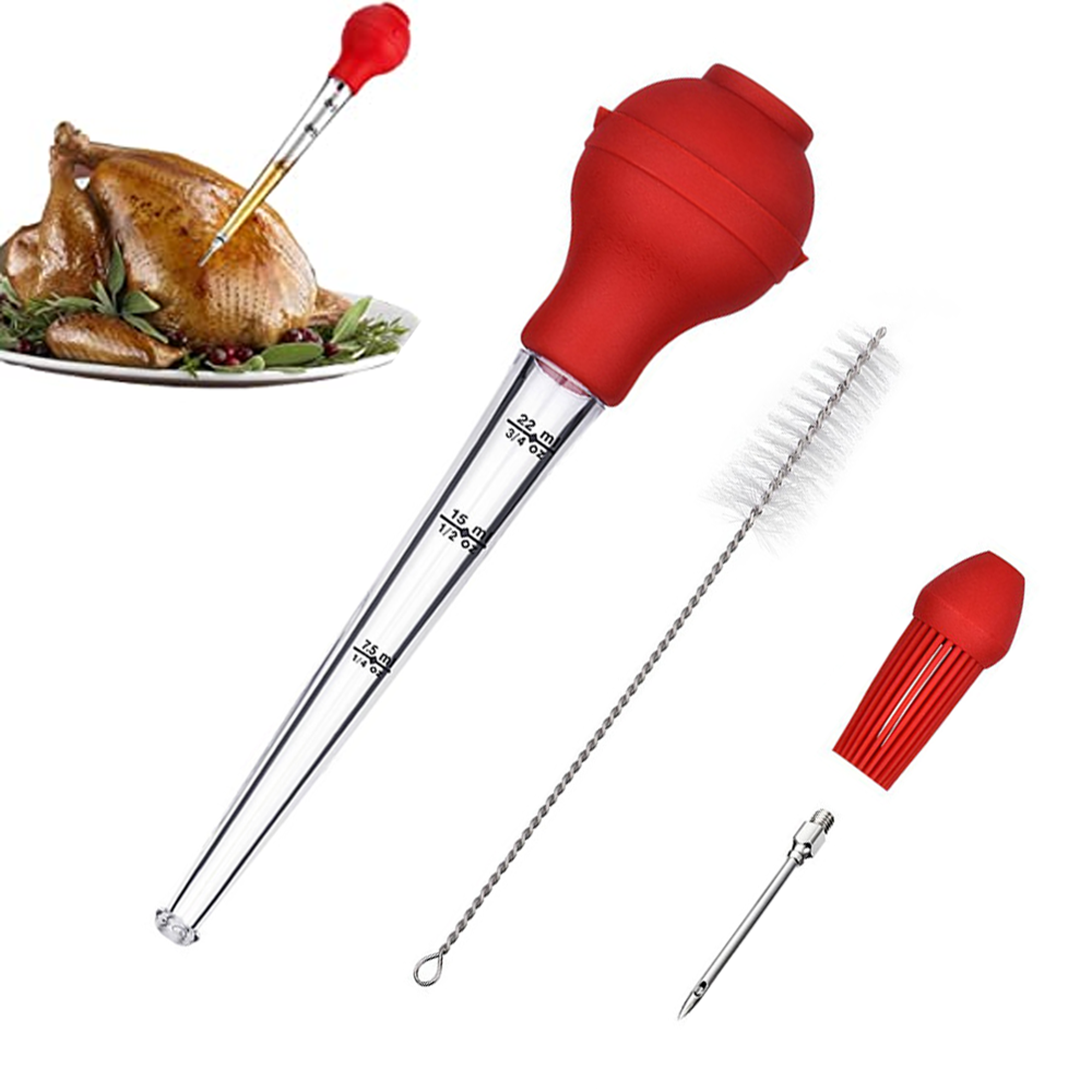 Baster para pavo, jeringa de calidad alimentaria para cocinar y cocinar