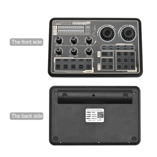Mezclador de audio profesional, tarjeta de sonido en vivo K300 e interfaz  de audio con múltiples efectos de mezclador de DJ, cambiador de voz y luz