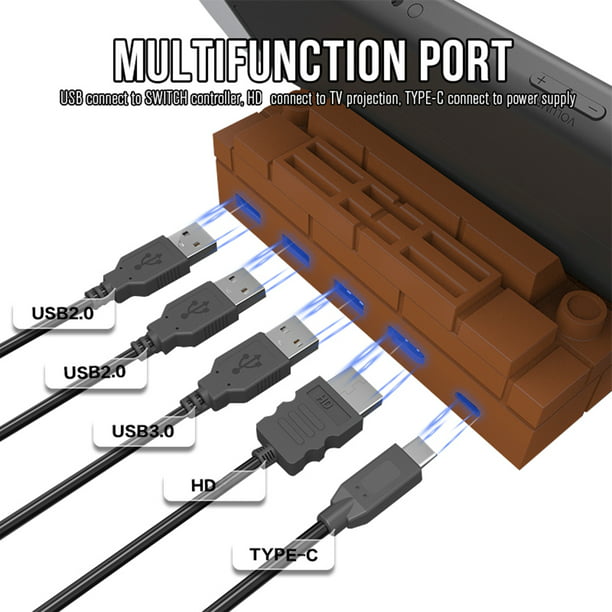 Reemplazo de la base de carga para interruptor y cargador para Switch OLED  Joy Cons, estación de carga para interruptor con un cable de carga USB tipo