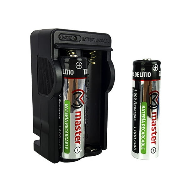Bateria 18650 Recargable Juego De 2 Con Cargador Dual De Litio