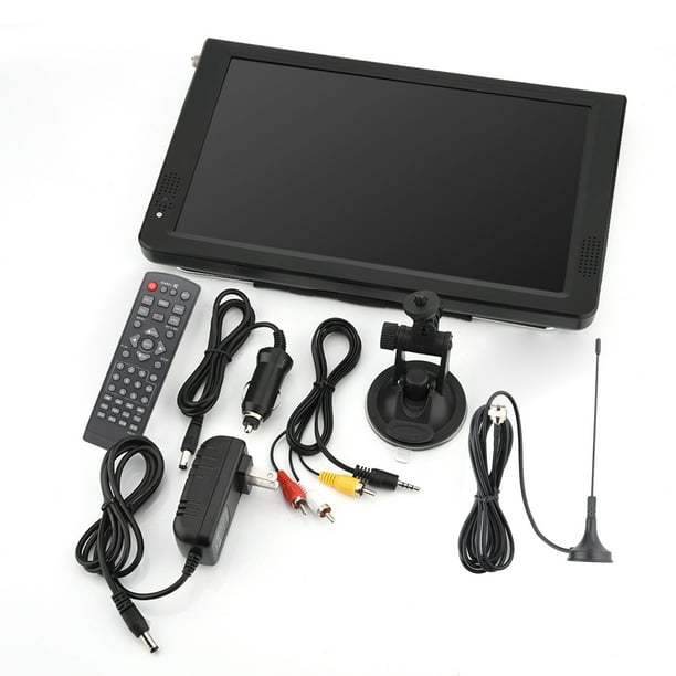  TV digital portátil, TV portátil de 10 pulgadas, 1800 mAh,  110-240 V, alta sensibilidad, múltiples puertos con ventosa para cargador  de automóvil : Electrónica