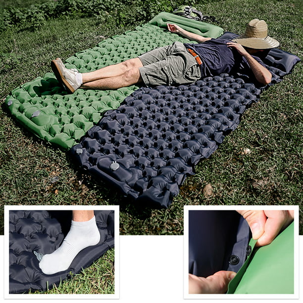 Colchón inflable impermeable para dormir, colchón para campamento al aire  libre, cama (verde militar Tmvgtek Deportes Acuáticos