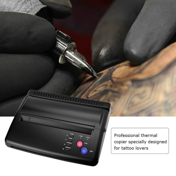  Máquina para transferencia de esténcil de tatuaje negro,  máquina copiadora impresora térmica con papeles de regalo : Belleza y  Cuidado Personal