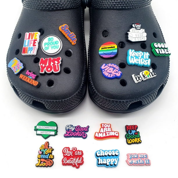 16 Uds. De zapatos en blanco y negro/accesorios Crocs/dijes para crocs/regalo  de decoración Crocs para niña/regalo del Día de la madre -  México