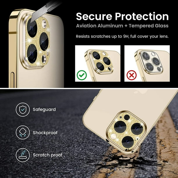 Tensea Protector de lente de cámara compatible con iPhone 12 Pro Max,  protector de pantalla de vidrio templado 9H para iPhone 12 Pro Max de 6.7