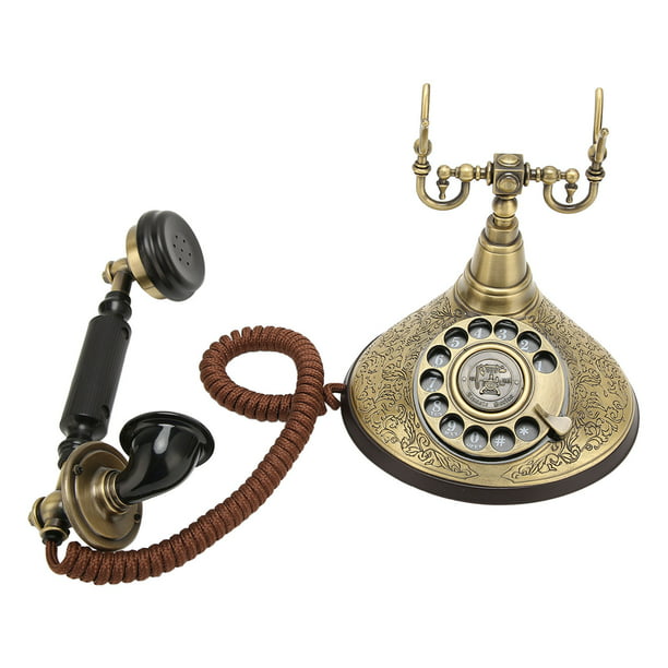 Teléfono Vintage giratorio con cable, teléfono antiguo con ajuste de  volumen de tono de llamada para estudio y dormitorio
