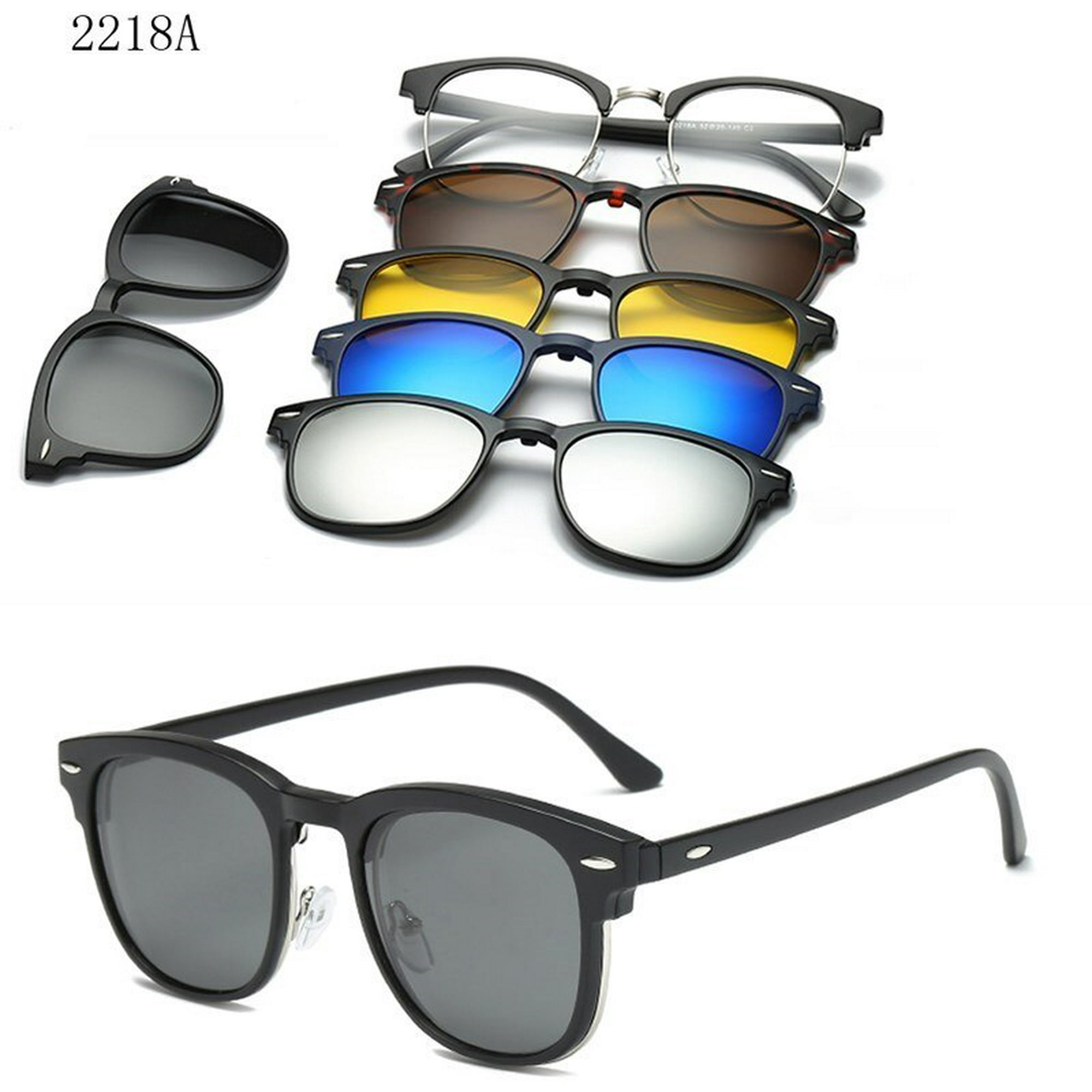 6 en 1 personalizado hombres mujeres polarizadas ópticas magnéticas gafas de  sol Clip imán Clip en gafas de sol Polaroid Clip en montura de gafas de sol  Tan Jianjun unisex
