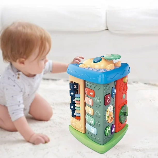 Juguetes para bebés, mesa de aprendizaje musical de 12 x 12 x 7 pulgadas,  centro de actividades musicales, juguetes de mesa para bebés, niños y niñas