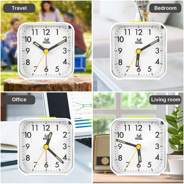 Reloj despertador silencioso con luz nocturna para dormitorio, despertador  de cuarzo, funciona con pilas, decoración de escritorio para el hogar, moda  Simple - AliExpress