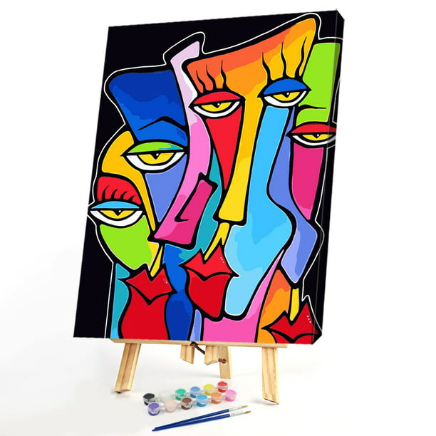 Cuadros Decorativos Cuadros coloridos DIY arte al óleo sobre lienzo diseño  abstracto pintura por Kit de números JShteea Nuevos Originales