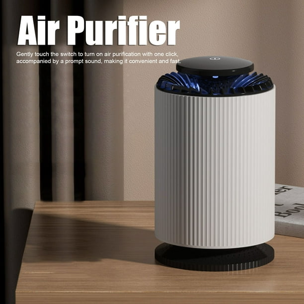Purificador de aire para el hogar, limpiador de aire de escritorio, lámpara  de mesa pequeña con filtro para dormitorio, oficina, blanco elegante Ticfox  A