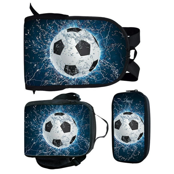 Qarigey Mochila escolar con impresión de fútbol con gran capacidad para  niños, conjunto completo de mochila para niños Mochilas