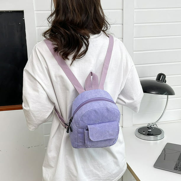 Bolsa Mini mochila de pana para mujer, mochila de viaje retro para niñas  (púrpura) Ehuebsd Para Estrenar