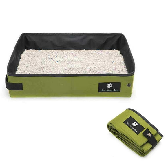 1 caja de arena portátil ligera flexible y plegable de 40 x 30 x 10 cm para viajes al área libre jm