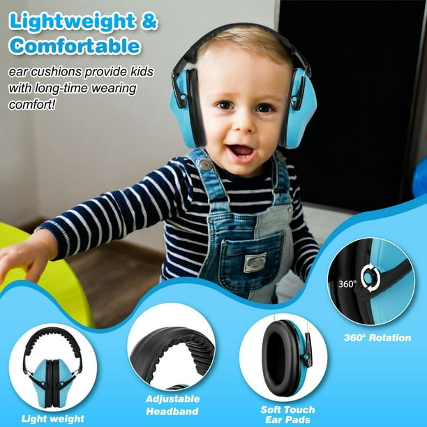 Auriculares con cancelación de ruido para niños, protección  auditiva eficaz, orejeras con bloqueo de sonido : Herramientas y Mejoras  del Hogar