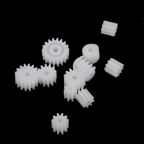 Engranajes de plástico, eje de engranaje de reducción blanco, eje de  plástico para modelo de coche de avión, kit de bricolaje de 50 dientes,  modelo