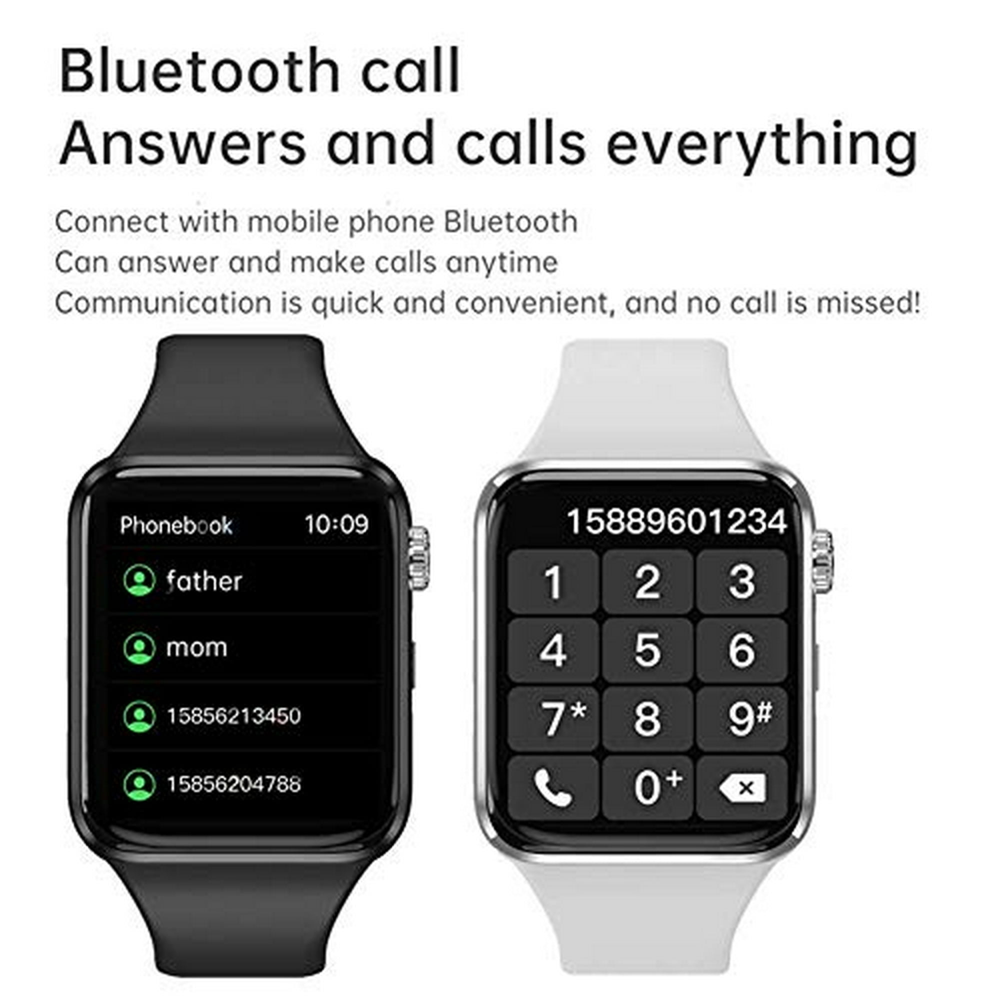 Reloj inteligente para teléfonos Android iOS Compatible iPhone Samsung,  Nanphn 1.75 Pantalla táctil Sport Smartwatch Fitness Activity Tracker Reloj  con llamada/SMS/Frecuencia Cardíaca/Podómetro para