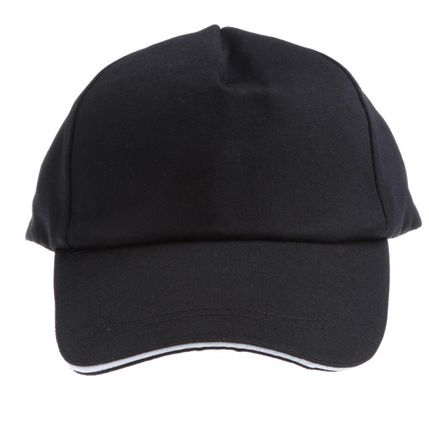 Gorra Negra Visera Curvada Para El Sol De Béisbol Color Sólido