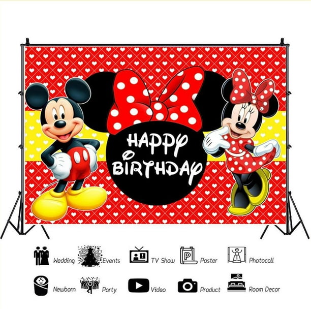 Cartel Minnie Mickey Cumpleaños Personalizado