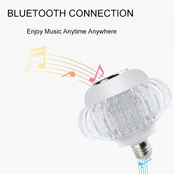 Bluetooth Bombilla Audio Altavoz Luces Lampara RGB Cambia De Color