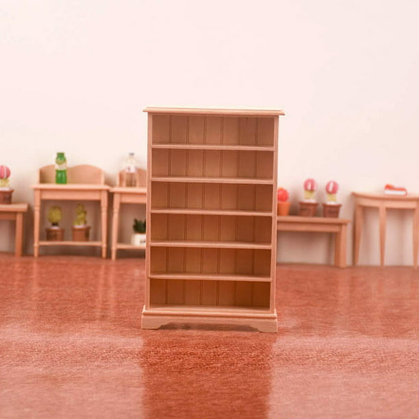 Estantería miniatura de 1:12 Accesorio de exhibición de juguete Mini  estantería de 6 niveles para sa Sunnimix Librería de casa de muñecas