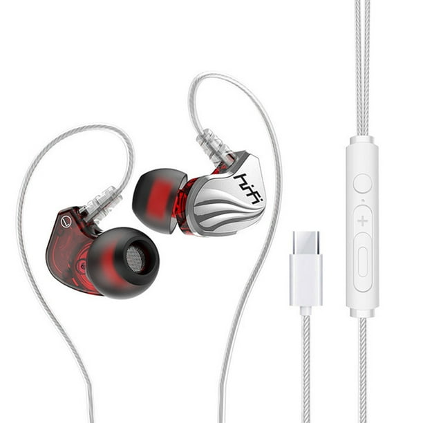 Auriculares HiFi con cable tipo C, cascos internos con micrófono