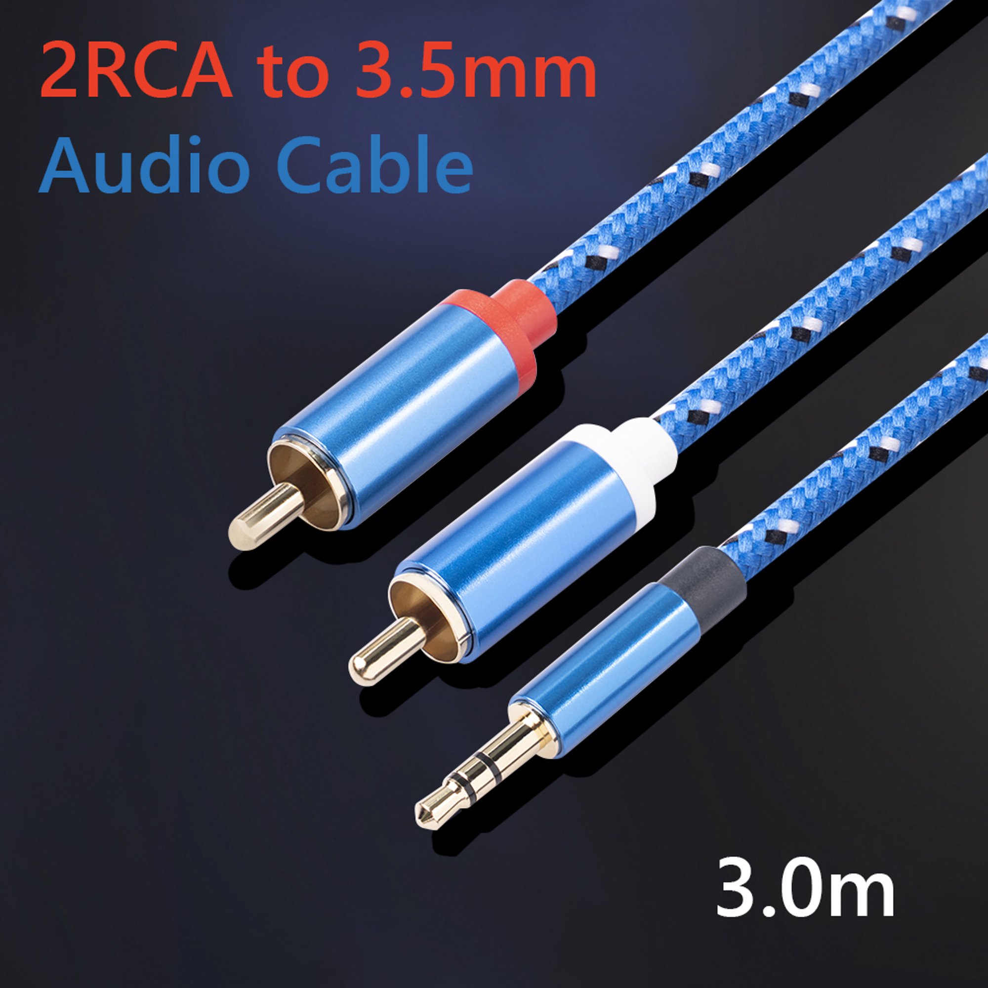 Cable RCA 2RCA a divisor de cable de altavoz de 3,5 mm para amplificadores  Audio Home Theater