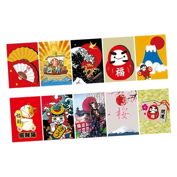 2x 10x Japoneses Colgante Letrero Decoración Suministros Gloria Banderines colgantes de estilo japonés | Bodega en línea