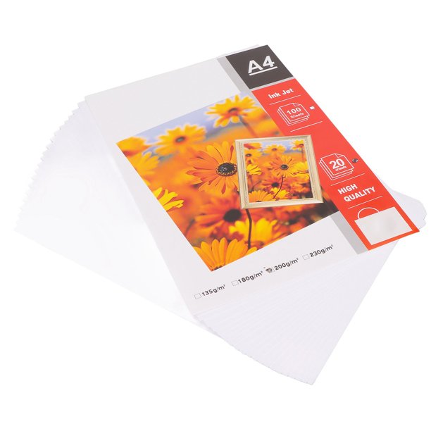 Papel fotográfico brillante 4R de 100 hojas, 200 gsm para impresora de  inyección de tinta a color Abanopi Papel fotográfico