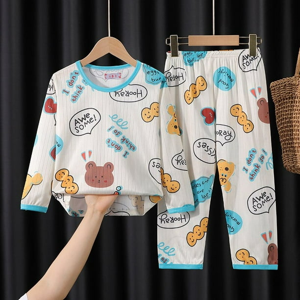 Desgracia formación Montgomery Conjunto de pijamas para niños de dinosaurio de Mickey Mouse, ropa interior  para bebés, tira de pozo, ropa de otoño de seda de leche, pijamas para  niños y niñas, ropa de casa