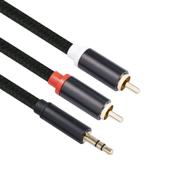 Cable RCA 2RCA a divisor de cable de altavoz de 3,5 mm para amplificadores  Audio Home Theater